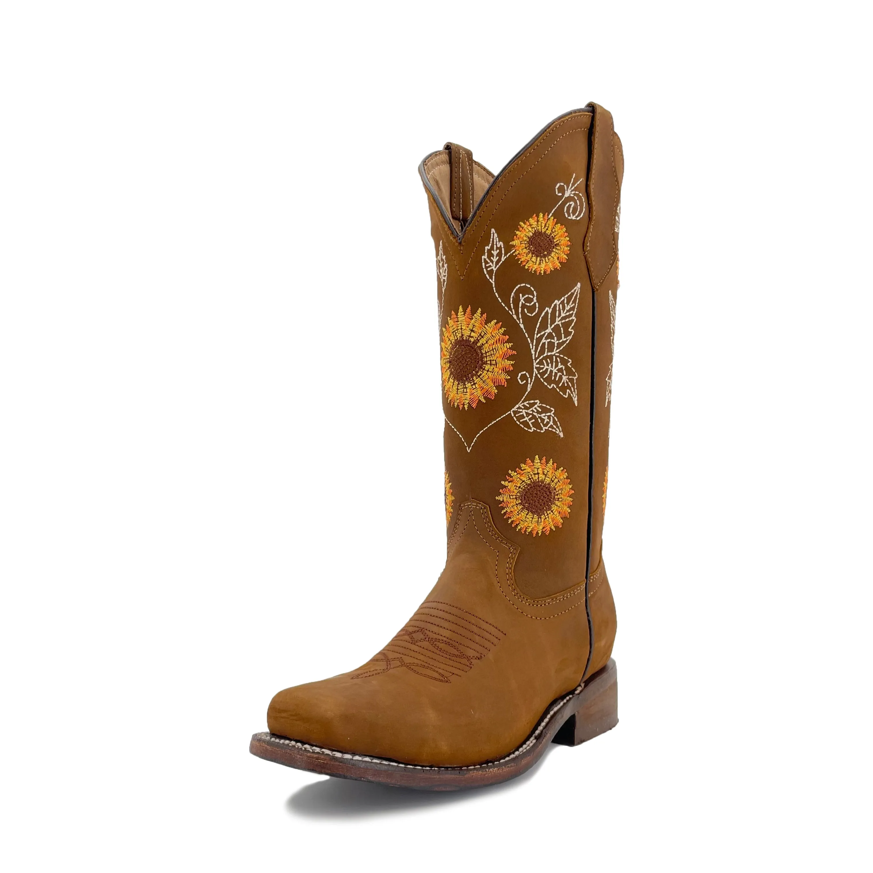 Women's Rodeo Boots - Sunflowers Brown