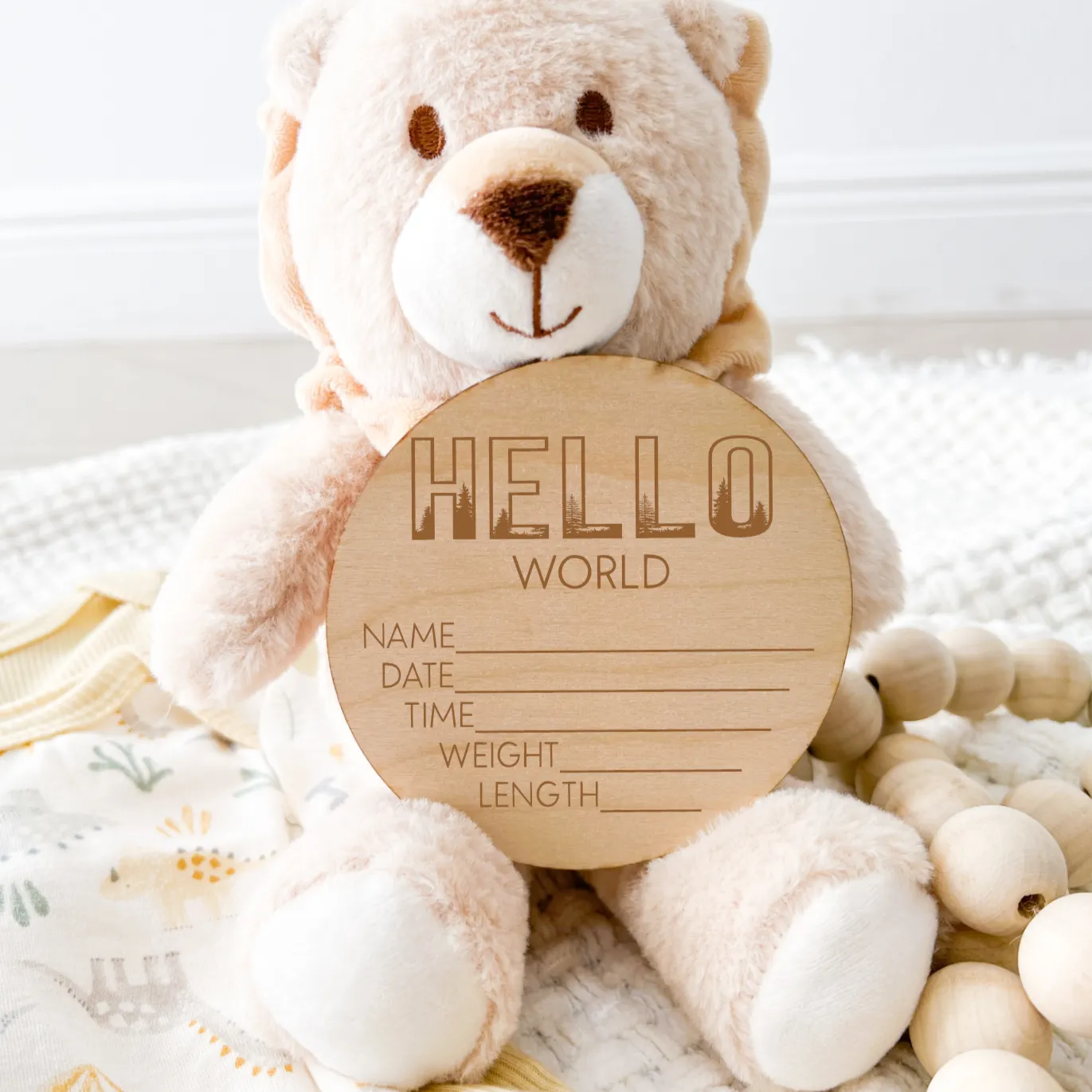 Woodland Hello World Birth Stat Round