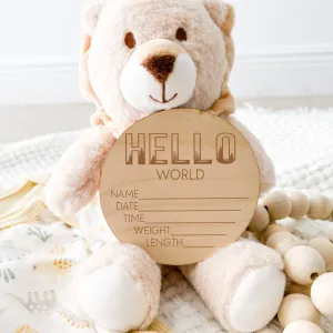 Woodland Hello World Birth Stat Round