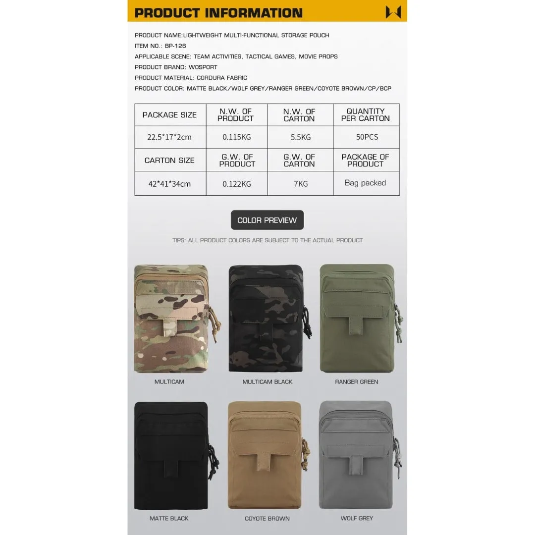 WST Multifunctional Molle Pouch GP with Zipper - Coyote