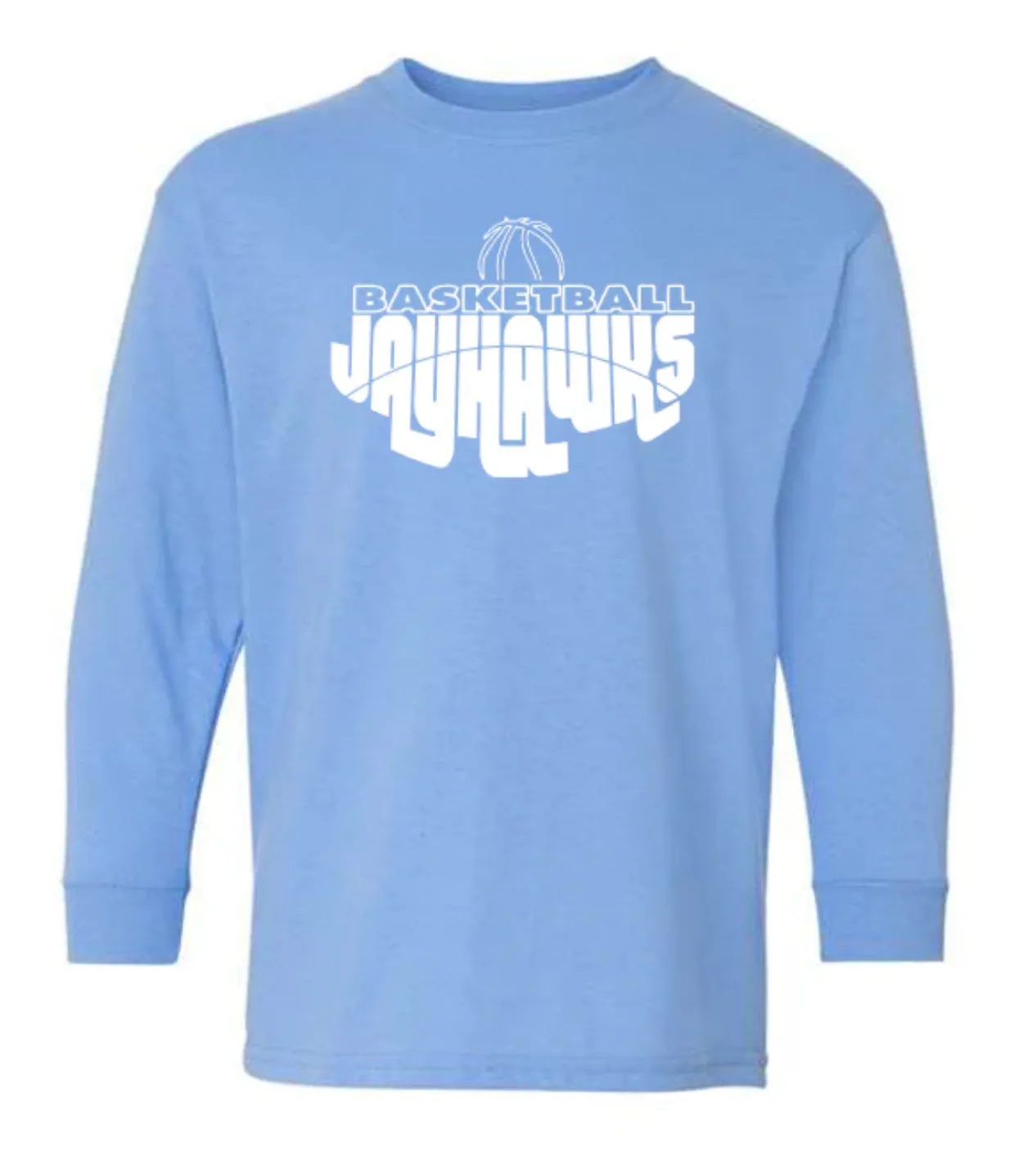 Youth Basketball-Jayhawks L.S w/name on back