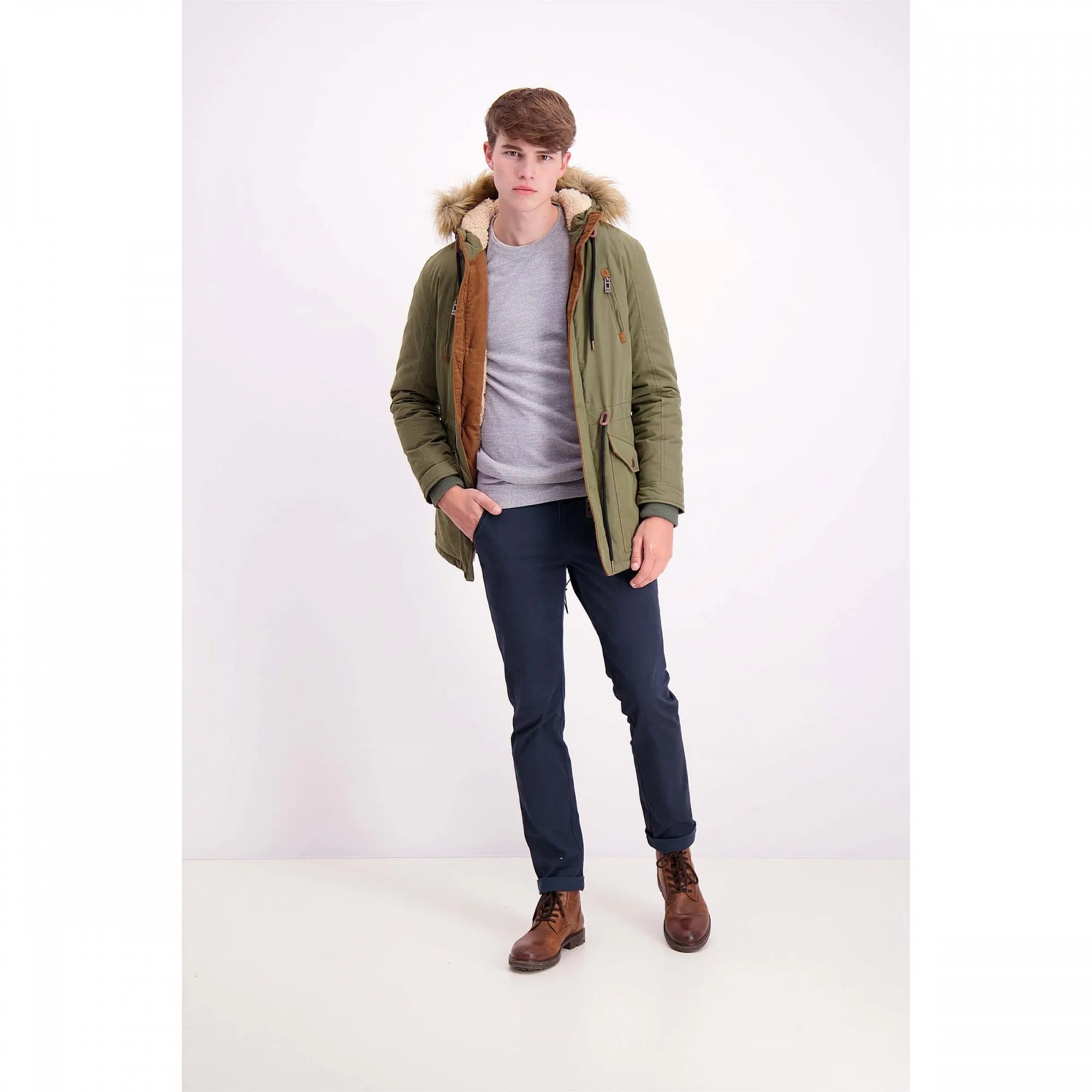 Zimná bunda Shine Original Taequin Parka With Faux Fur Army olivová