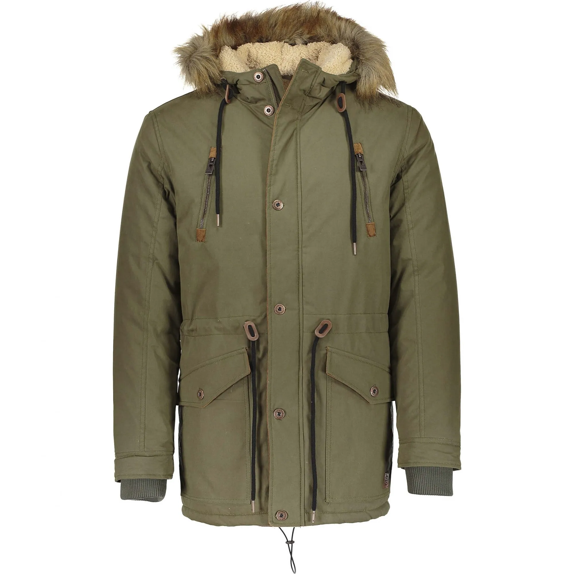 Zimná bunda Shine Original Taequin Parka With Faux Fur Army olivová